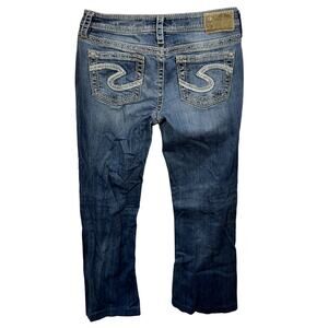 Silver LOLA Jeans Womens SZ 28 Distressed Low Rise Bootcut 26 Inseam Short Crop